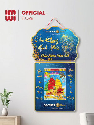 Lịch treo tường bằng gỗ in logo Ngân Hàng Bảo Việt
