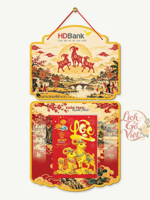 Lịch gỗ 2 thân HDBank 2027 – Xuân trao hạnh phúc