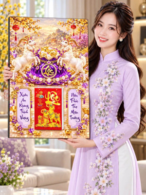 Lịch gỗ tráng gương 40x60cm Song Dương Tử Ngọc LGV27T4-18