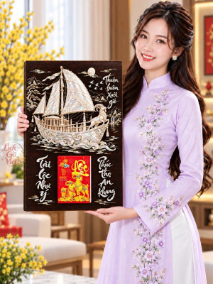 Lịch gỗ tráng gương 40x60cm Ngọc Thuyền Thuận Phong LGV27T4-22