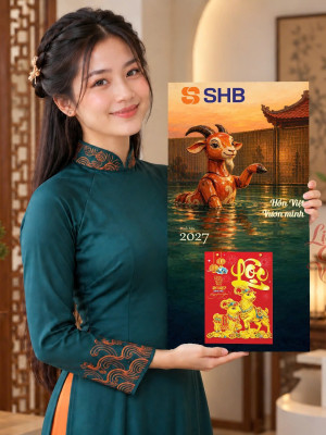 Lịch gỗ Ngân hàng SHB năm 2027 – Hồn Việt Vươn Mình 30x60cm