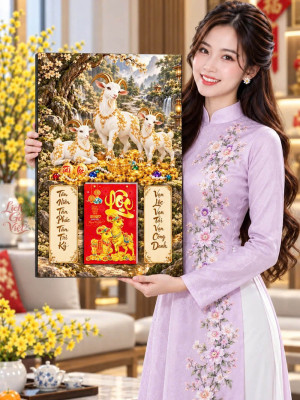 Lịch gỗ tráng gương 40x60cm Tam Dương Ngọc Lộc LGV27T4-16