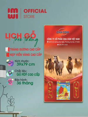 Lịch gỗ treo tường in logo doanh nghiệp  Mã đáo thành công LGV26431