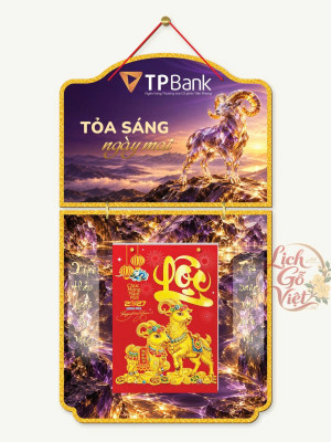 Lịch gỗ 2 thân TPBank 2027 – Tỏa sáng ngày mai