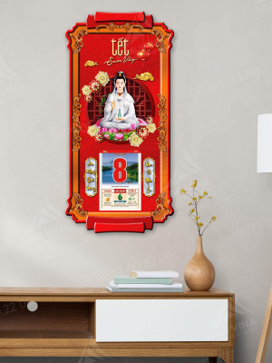 Lịch phật giáo treo tường Phật Quan Âm LGV25504