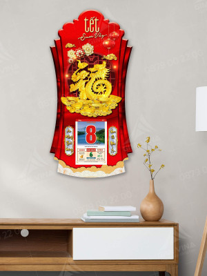 Lịch gỗ Rồng Vàng treo tường LGV25613