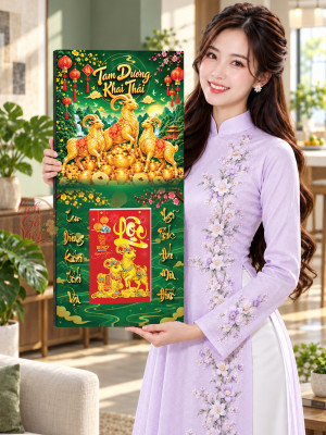 Lịch Gỗ Tráng Gương Tam Dương Khai Thái LGV27T3-02