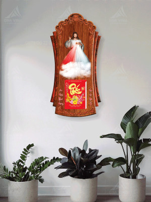 Lịch gỗ Công giáo Chúa Giêsu treo tường LGV1103