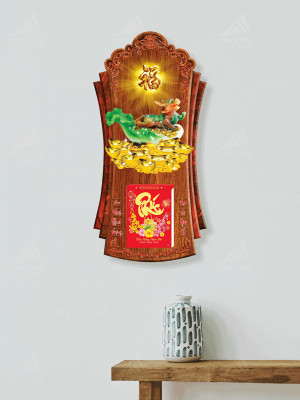 Lịch gỗ phong thủy Tỳ Hưu treo tường LGV1116