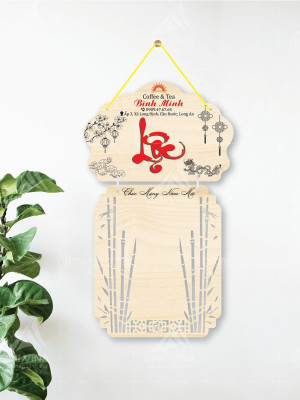 Lịch gỗ tên doanh nghiệp Bình Minh