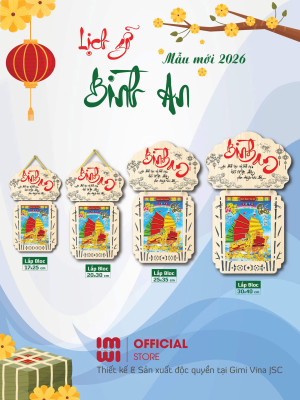 Lịch treo tường Bình An LGVSE08-26 - Bloc nhiều kích thước