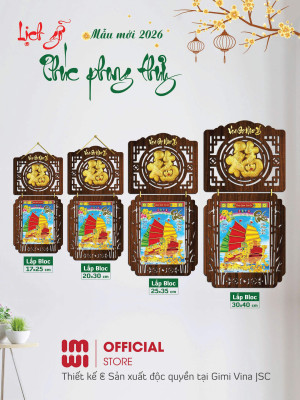 Lịch treo tường Chữ Phúc LGVSE04B-26 - Bloc nhiều kích thước