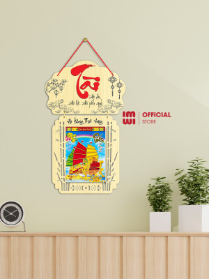 Lịch gỗ treo tường chữ Tài LGVSE07